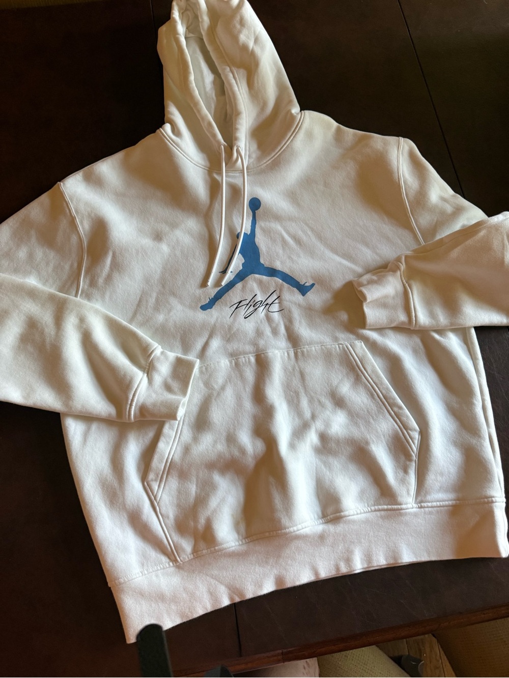 Jordan White Hoodie with Blue Jumpman Logo large